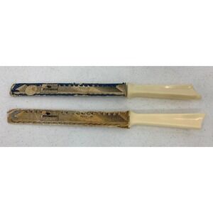 Vintage Quikut Stainless Quikuto Quikkle Carving  Knives Made In USA 9.5" Blades